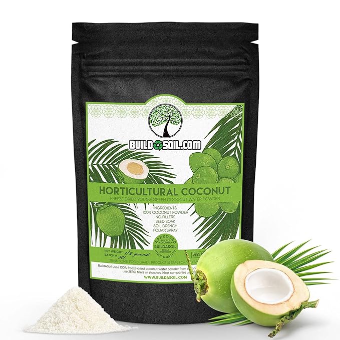 BuildASoil Coconut Water Powder for Garden - Raw Freeze Dried Organic (2 lb)