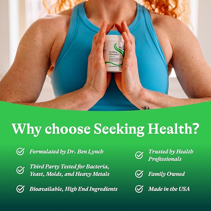 Seeking Health ProBiota HistaminX - Digestion Supplement for Gut Health Support - Support Histamine with Lactobacillus Plantarum &amp Lactobacillus Salivarius - Support Immune &amp Skin Health - 60