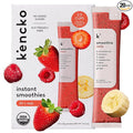 kencko Reds Smoothie Mix Packets - 20 Instant Breakfast Smoothies Made of Nature’s Original Superfoods - Strawberry Banana Raspberry Ginger &amp More - Organic Fruit &amp Veggie Healthy Smoothies