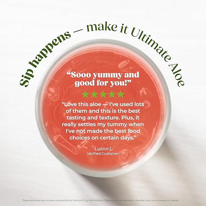 Ultimate Aloe – Aloe Juice for Gut Health Digestive Comfort Immune Support and Nutrient Absorption – Strawberry &amp Kiwi Flavor – 16 Servings