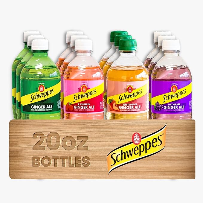 Schweppes Ginger Ale - Refreshing Crisp Delicious - 12 20oz Bottles (20oz Variety)
