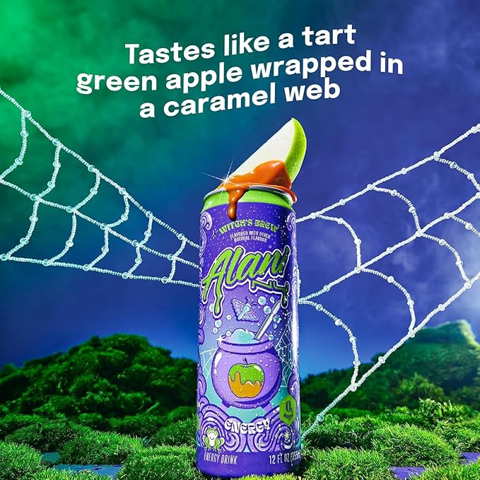 New Alani Energy Drinks Sherbet Swirl Witch's Brew Variety Pack Sugar-Free Low-Calorie Energy Boost Drink 12 fl oz (Pack of 6) (Packaging May Vary)