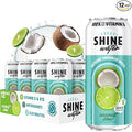 Shine Water Coconut Lime Vitamin D Electrolyte Drinks 12-Pack Sugar Free Flavored Water with Magnesium Zinc &amp Antioxidants Low Calorie Hydration Beverage Plant-Based Vitamin Water Zero Sugar