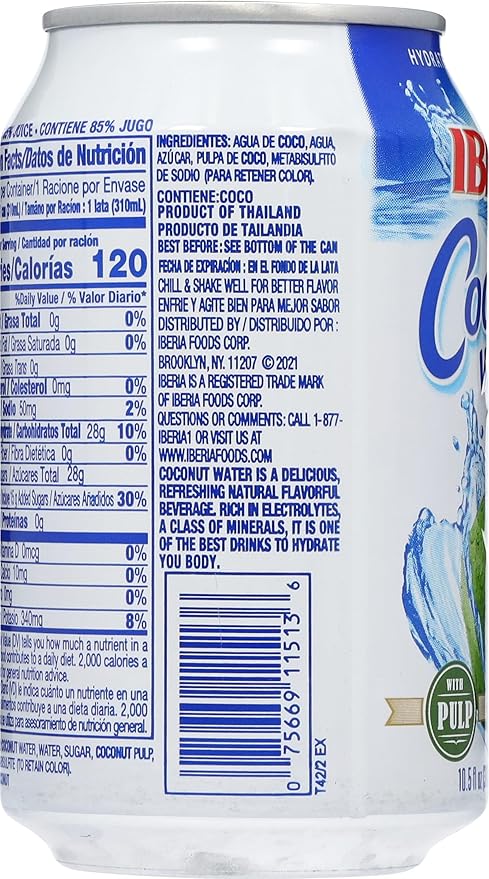 Iberia Coconut Water With Pulp 10.5 Fl Oz (Pack of 24)
