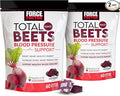 Force Factor Total Beets Blood Pressure Support Supplement with Beets Powder Great-Tasting Chewables for Heart-Healthy Energy and Increased Nitric Oxide 120 Chews 2-Pack