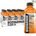BODYARMOR Flash I.V. Electrolyte Beverage Orange Hydration Drink with Coconut Water For Rapid Rehydration Post Workout Recovery 20 Fl Oz (Pack of 12)
