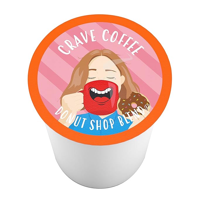 Crave Beverages Donut Shop Coffee Pods - Medium Roast for Keurig K Cup Brewers 100 Count