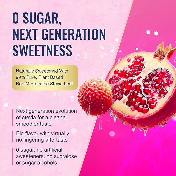 ELITE Energy – Sugar Free Energy Drinks – Clean Green Tea Caffeine with L-Theanine – Zero Sugar 10 Calories Naturally Sweetened Functional Energy – Focus &amp Performance – 12 Pack – Lychee Pomegra