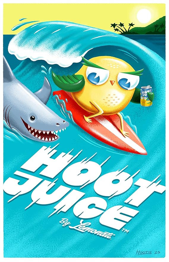 Hoot Juice Original Lemonade 24 Pack + Hoot Juice 3 Pack of Prints