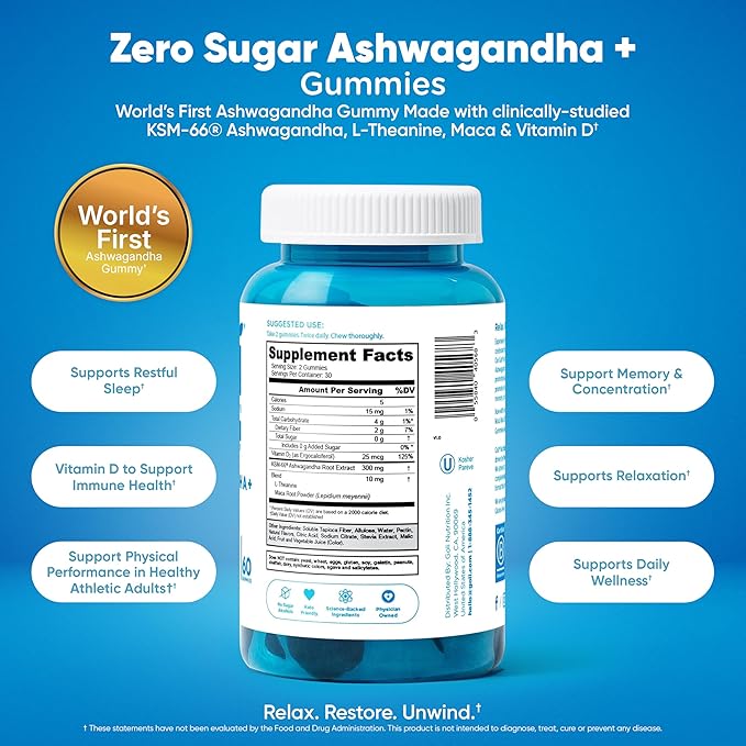 Goli Zero Sugar 6 Pack Bundle - World's First 3-in-1 Pre Post Probiotic Apple Cider Vinegar with Vitamin B12 and Probiotics to Address Bloating Ashwagandha &amp L-Theanine Vitamin D Gummies
