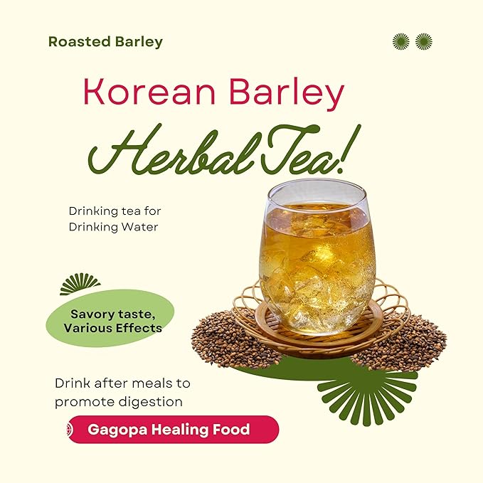 GAGOPA Roasted Barley Tea – 100% Korean Grain Tea Smooth Nutty Flavor Caffeine-Free Herbal Drink Hot or Iced 450g Bulk Pack