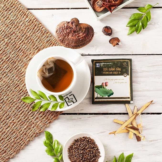 Generic Herbal Tea Bag Pham Gia GOLD 3+ - Pham Gia Gold 3 plus - Tra Giam Can Pham Gia - Healthy Tea Bag Pham Gia - 40 Bags/box