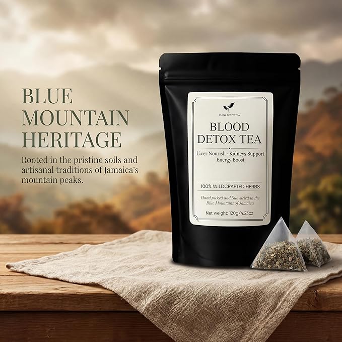 Jamaican Healing Garden Blood Detox Tea Wildcrafted Herbs with Guaco Burdock Root Oregano Cinnamon Moringa Hand Picked and Sun-Dried in the Blue Mountains of Jamalca (1)