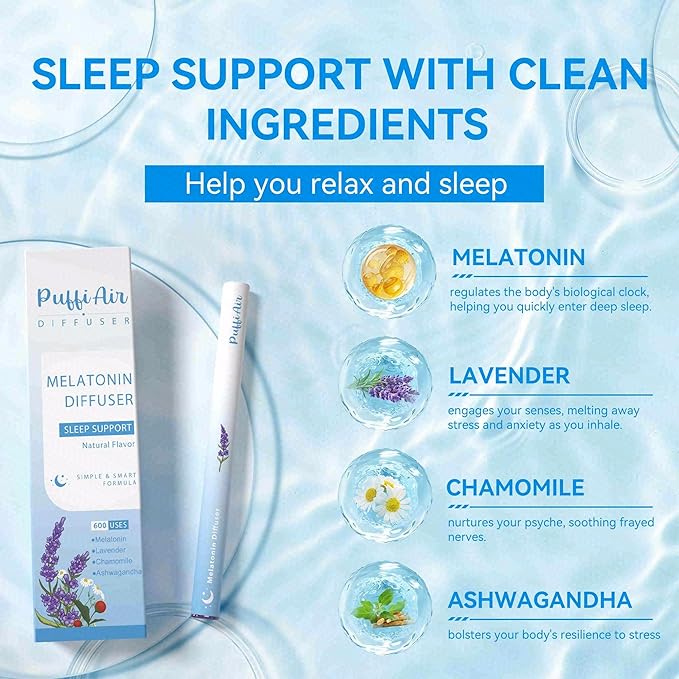 Herbal Diffuser Trio Detox Sleep and Energy Diffuser with Extract of Mullein Melatonin and and Chamomile 100% Natural Swap Wellness Commute Trio 600 Uses Each