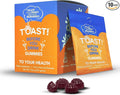 Toast! Before You Drink Gummies - Alcohol &amp Liver Support Supplement for Drinking &amp Better Morning - Recovery Relief &amp Detox - L-Cysteine Milk Thistle Ginseng Vitamins - Cherry Flavor