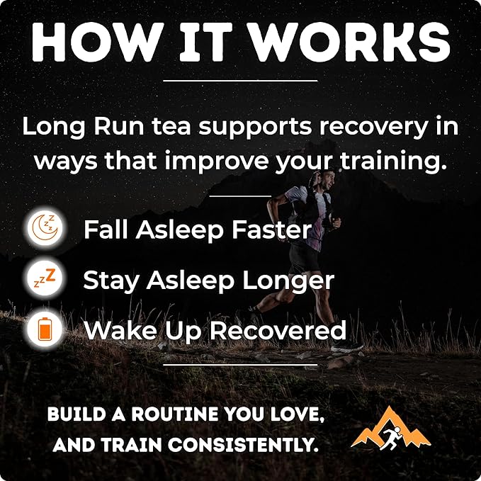 Rest &amp  Recover Sleep Tea by Long Run Co. – Caffeine‑Free Herbal Tea with Melatonin (25 Tea Bags) – All Natural Better Sleep &amp Recovery Wake Up Refreshed [6mg Melatonin Mint Cookie]