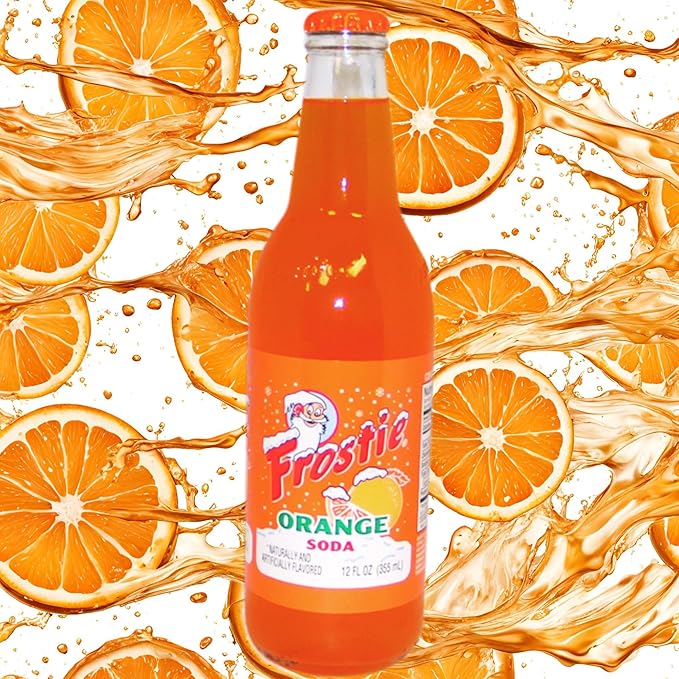 Frostie Orange Soda | 12 Pack of Frostie’s Most Popular Soda Flavors | Real Cane Sugar | 12 oz Glass Bottles in 12 Pack with Crazy Soda Pop Bottle Opener