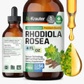 BIO KRAUTER® Rhodiola Rosea for Calm &amp Sleep Support - Vegan Rhodiola Rosea Supplement for Mood Support - Natural Calm Drops for Relaxation 4 Fl.Oz 56-Day Supply Alcohol &amp Sugar Free