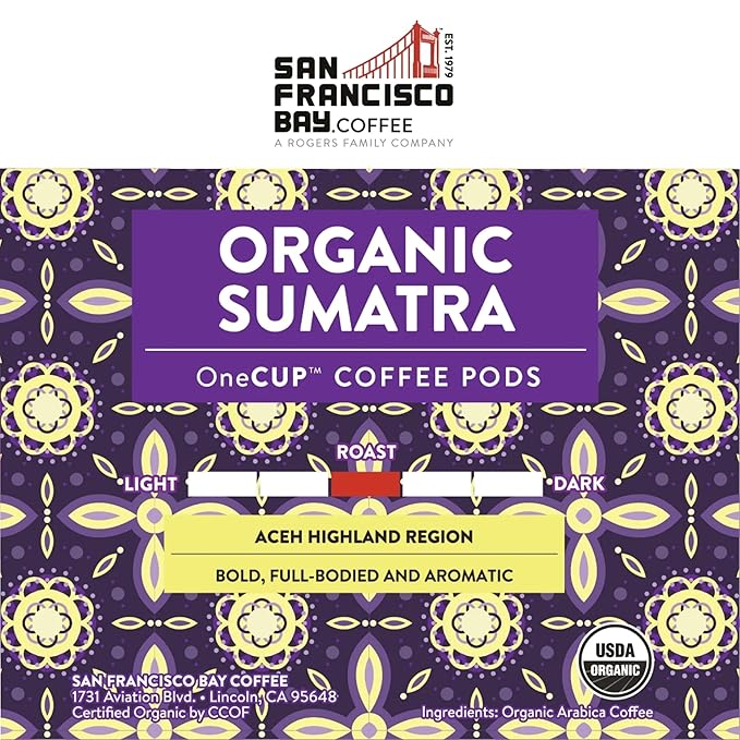 San Francisco Bay Compostable Coffee Pods - Organic Sumatra (80 Ct) K Cup Compatible including Keurig 2.0 Medium Roast