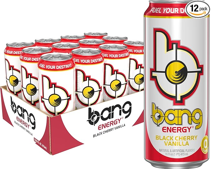 Bang Energy Black Cherry Vanilla Sugar-Free Energy Drink 16-Ounce | Pack of 12