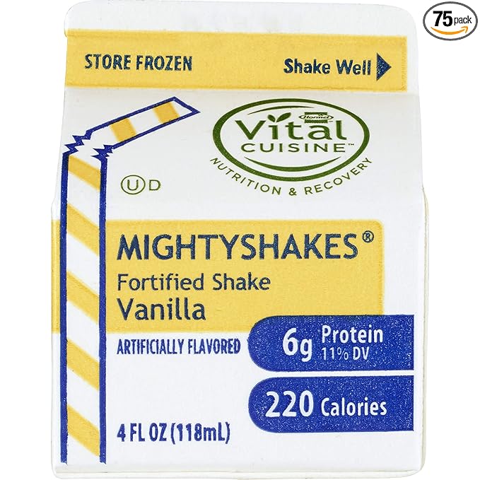 MightyShakes Vanilla Shake Beverage 4 Ounce -- 75 per case.