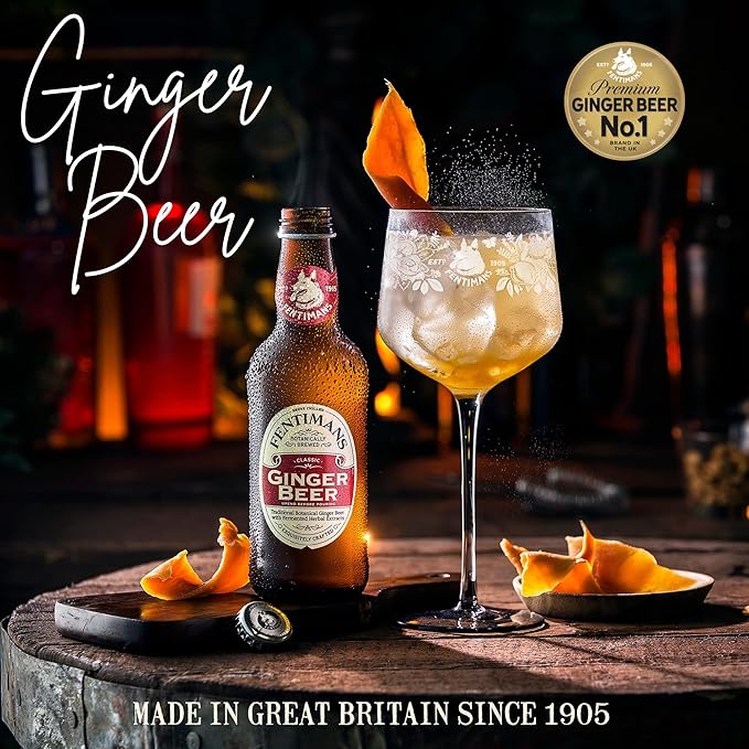 Fentimans Sparkling Ginger Beer - Ginger Ale Ginger Beer Non Alcoholic Craft Soda with Herbal Extracts &amp Natural Ingredients Botanically Brewed - 9.3 Fl Oz (Pack of 4)