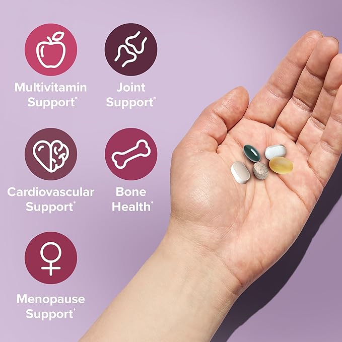 GNC Women’s 50+ Vitapak 5-in-1 Multivitamin Pack Healthy Hormones Brain Health Metabolism Bone Strength Edible Dietary Supplement 30 Servings