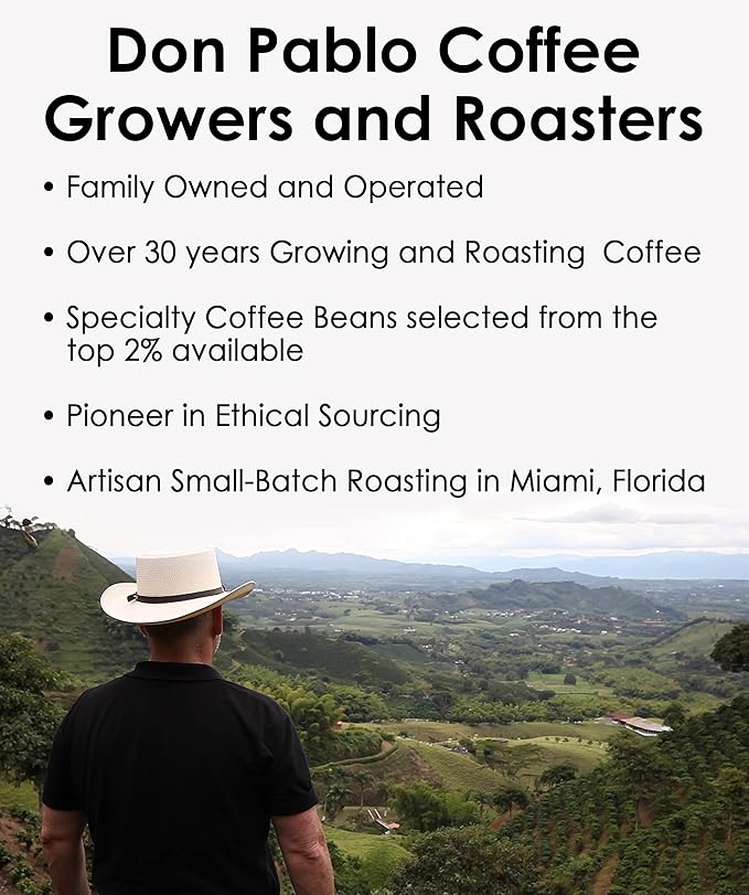 Don Pablo Gourmet Coffee - Signature Blend - Medium Dark Roast - Whole Bean Coffee - 100% Arabica Beans - Low Acidity and Non-GMO (80 Ounce Original)