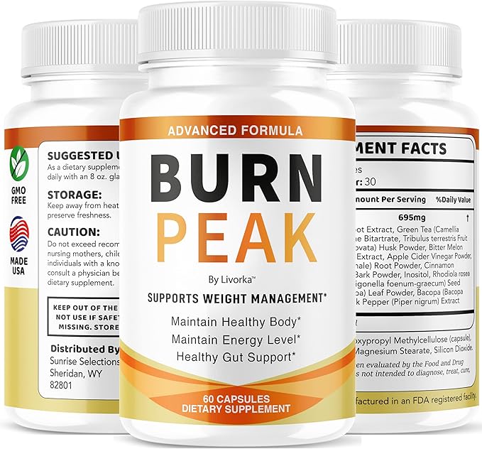Burn Peak Capsules - Official BurnPeak Weight Pills Advanced Premium Support All Natural Burn Peak Pink Salt Trick Supplement for Overall Health &amp Wellness Reviews 60 Capsules for 1 Month