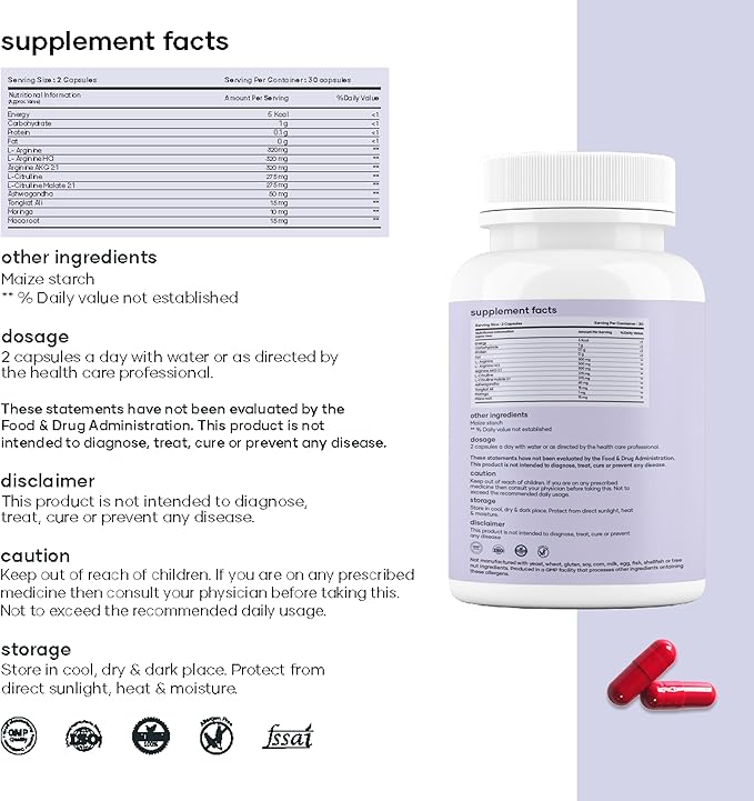 mars by GHC Beast Mode Combo | Plant-Based Nitric Oxide &amp Creatine Capsules | Pack of 1