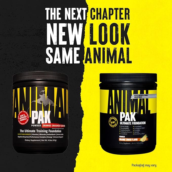 Animal Pak - Convenient All-in-One Vitamin &amp Supplement Powder - Zinc Vitamins C B D Amino Acids Immune Support Digestive Enzymes and More - Daily Multivitamin for Women &amp Men - 60 Scoo