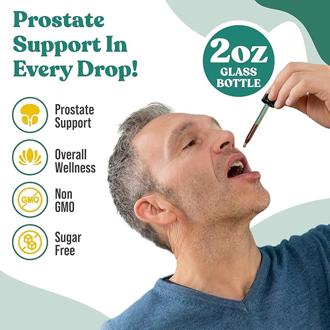Prostavec Advanced Prostate Support Supplement - Liquid Formula for Faster Absorption with Pygeum Saw Palmetto Stinging Nettle + Turmeric &amp Damiana - Vegan Non-GMO - 2 fl oz