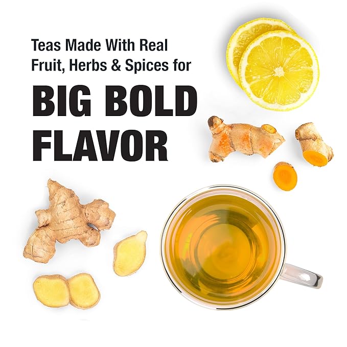 Tiesta Tea - Lemon Ginger Turmeric Loose Leaf Lemon Ginger Herbal Tea Premium Non-Caffeinated Herbal Blend Make Hot or Iced &amp Brews Up to 200 Cups 16 Ounce Resealable Bulk Pouch