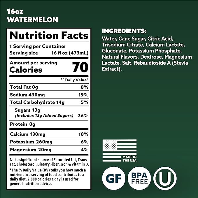 HOIST Premium Military Hydration Electrolyte Drink Powerful IV-Level Hydration Clinically Proven Performance Drink Watermelon 16 Fl Oz (Pack of 12)
