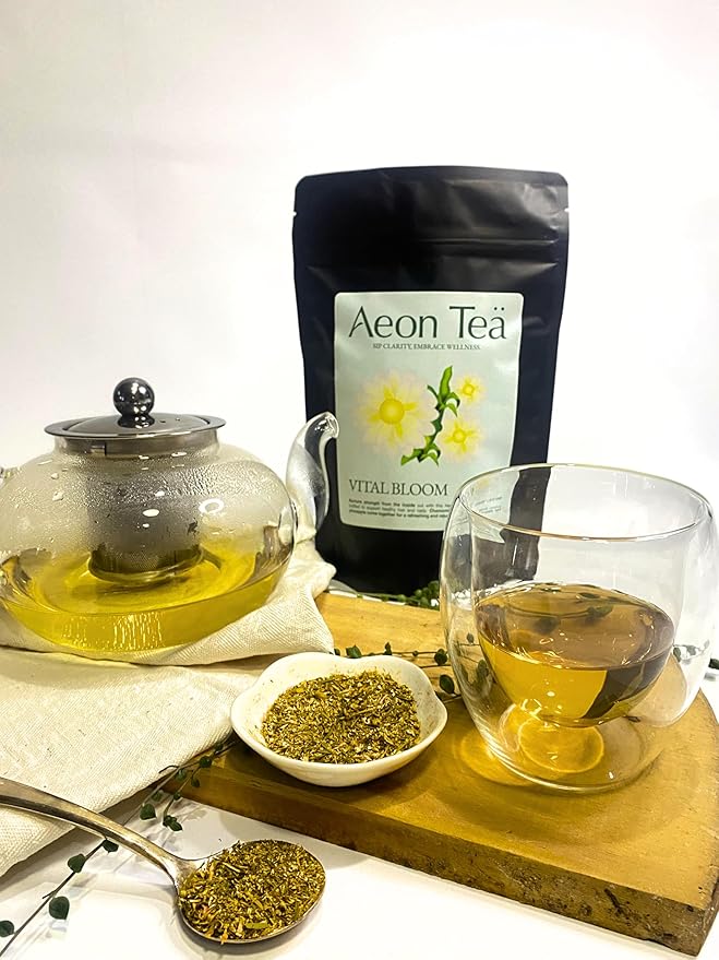 AeonTeä Organic Bamboo Tea Bags (25 Count) - Caffeine-Free Herbal Tea for Daily Beauty Wellness Silica-Rich Bamboo Leaves Smooth &amp Gentle Individually Wrapped