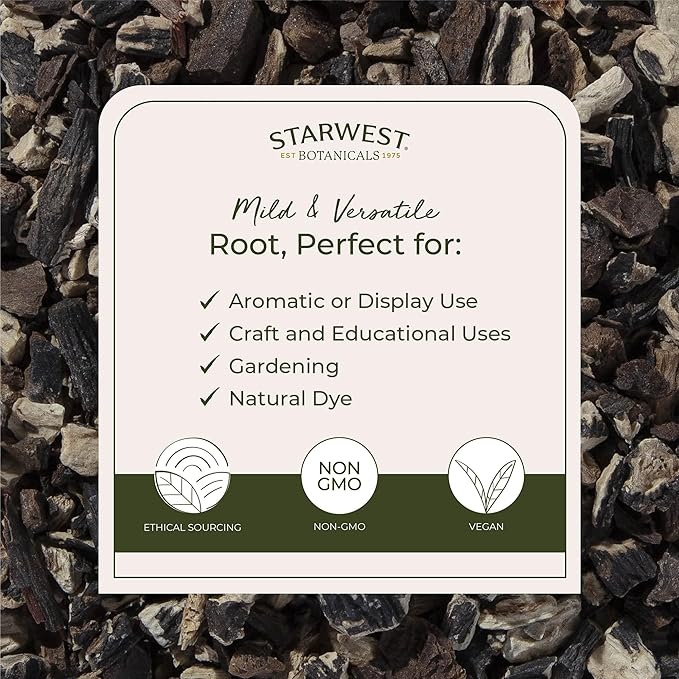 Starwest Botanicals Organic Dried Comfrey Root - Natural Herb for Topical Application Salve or Oil Cut &amp Sifted Certified Kosher Non-GMO - Bulk 1 lb Bag