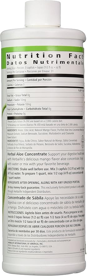Herbalife Herbal Aloe Drink (Concentrate)16 oz - New Mango Flavor!