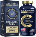 Granions Thermogenic Hydrolyzed Collagen Burn - Hyaluronic Acid Vitamin C - Cellulite Defense and Dermal Repair Multi Collagen Peptides Capsules for Women and Men - 90 Pills