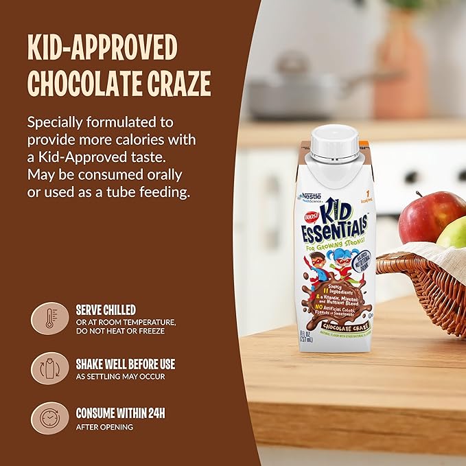 BOOST KID ESSENTIALS 1.0 Chocolate Craze 24 x 8 fl oz carton