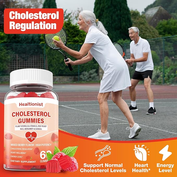 2 Packs Cholesterol Supplements with 2000 Mg Plant Sterols &amp Stanols Citrus Bergamot Red Yeast Rice Lowering Mixed Berry Flavor 120 Counts