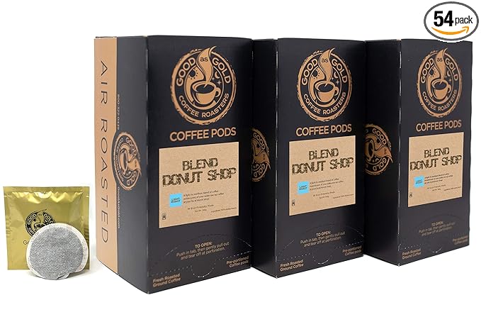 DONUT SHOP COFFEE POD - Good As Gold Coffee - (3 Pack Special = 54 Coffee Pods)