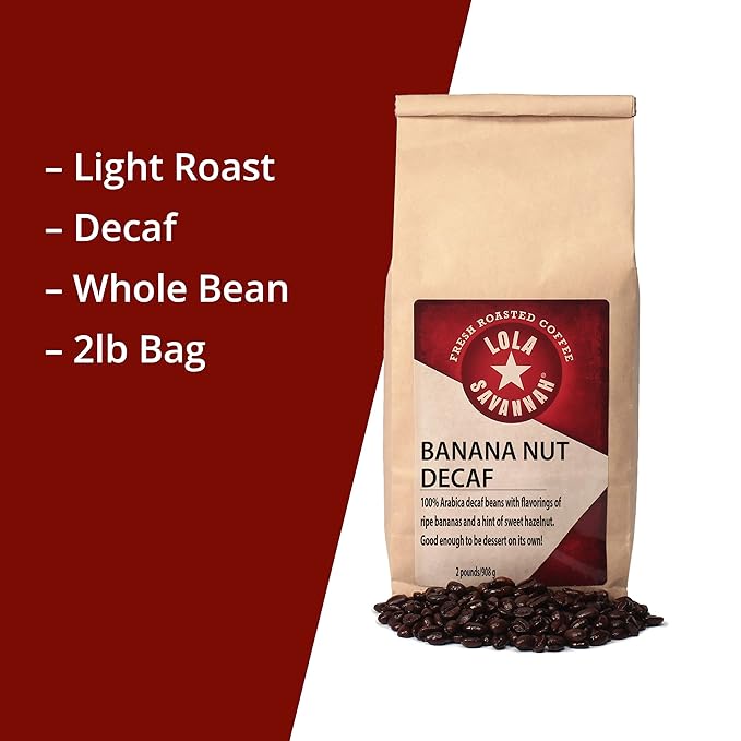 Lola Savannah Banana Nut Whole Bean Decaf Coffee 2lb