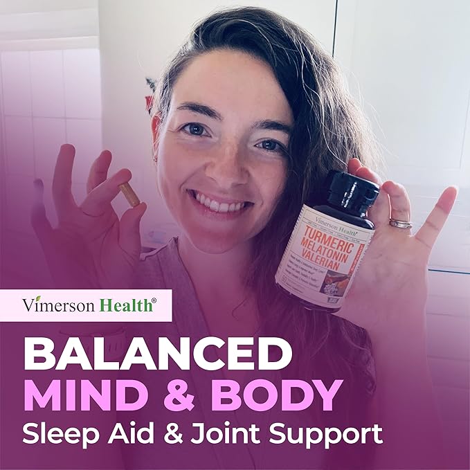 Melatonin 3mg Sleep Aid with L-Theanine &amp Valerian Root – Turmeric Curcumin Supplement with Ginger &amp Black Pepper – Organic Turmeric Supplement for Sleep Calm and Stress Relief Support – 120