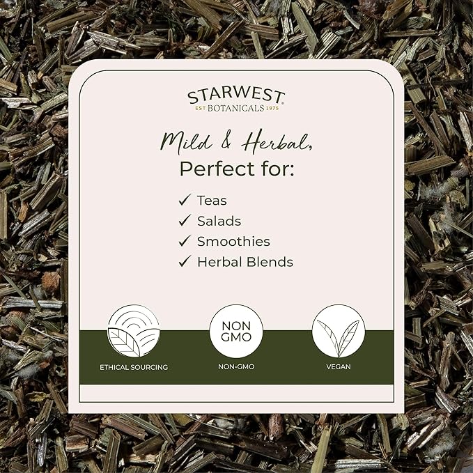 Starwest Botanicals Cleavers Herb Organic - Dried Loose Leaf Herb for Tea &amp Herbal Blends Cut &amp Sifted Certified Kosher Non-GMO - Bulk 1 lb Bag