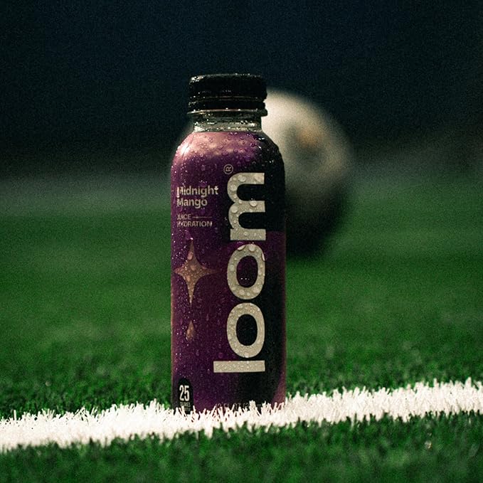Midnight Mango Juice Drinks by Loom Low Sugar Juice Real Fruit No Added Sugar Healthy Hydration 30 Calories 12 oz bottles 12 pack