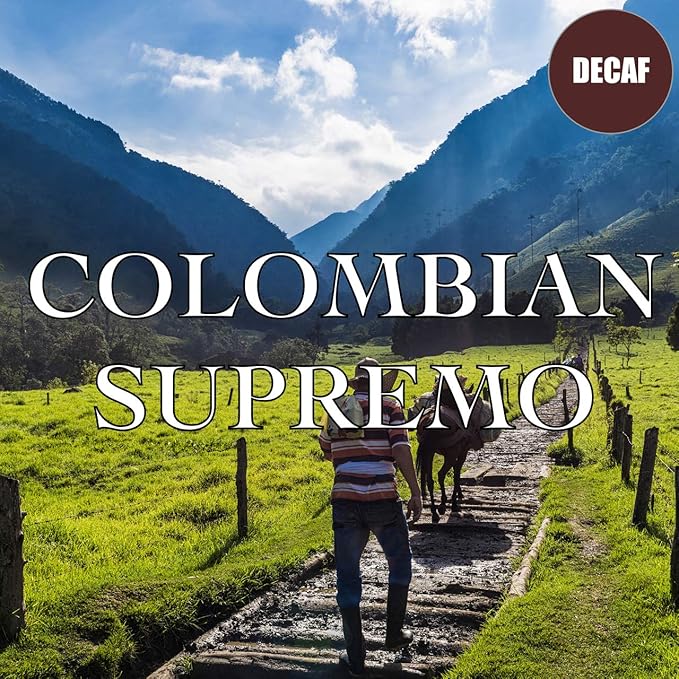 Colombian Supremo Decaf Coffee Ground Swiss Water Processed Fair Trade Fresh Roasted 5 lbs