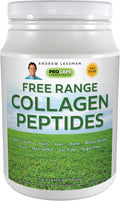 ANDREW LESSMAN Free Range Collagen Peptides Powder 30 Servings - Supports Smooth Soft Skin Comfortable Joints. Pure. Super Soluble. Unflavored. No Sugar. No Additives.