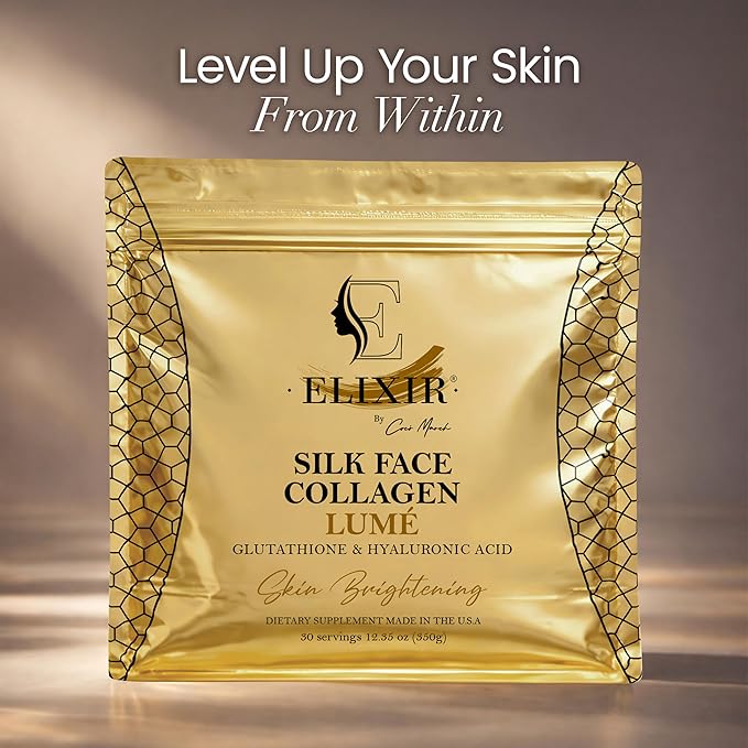 Elixir Silk Face Collagen Lumé - Collagen Powder with Hyaluronic Acid &amp Glutathione – Collagen Peptides 20g Protein Powder for Women – Supports Skin Care Hydration Elasticity &amp Radiance - 35