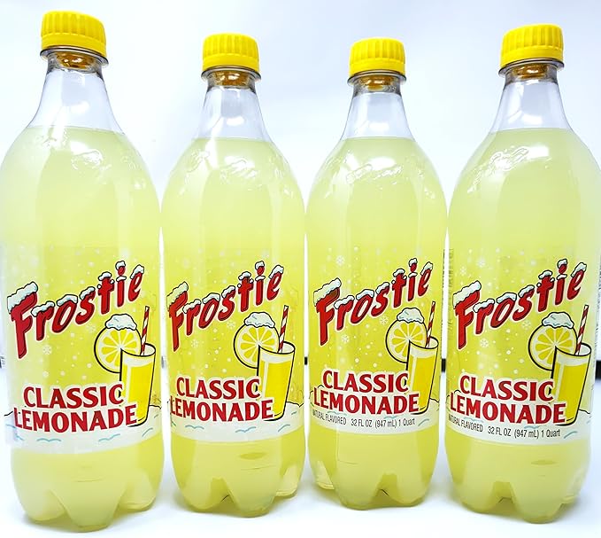 4 pack of Frostie Soda Pop Soft Drink 32oz Plastic Bottles (32oz Lemonade)