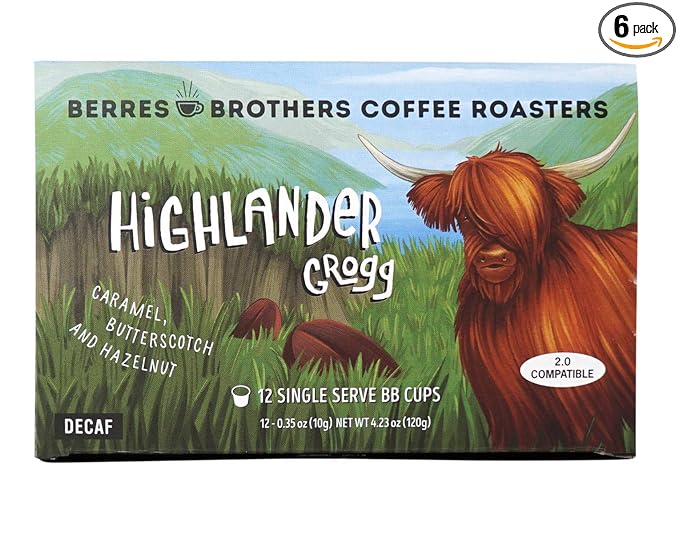 Berres Brothers Highlander Grogg Decaf Coffee 72 Loose Count Pods Compatible with Keurig K Cups Medium Roast